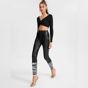 SHEIN X Muse by Monet PU leather skinny pants